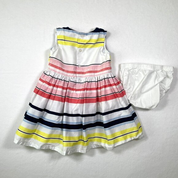 Carter’s Baby Empire Waist Striped Dress Bloomers Set 9 Months Easter - Picture 7 of 10